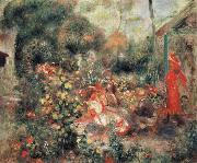 Pierre Renoir Young Girls in a  Garden in Montmartre Germany oil painting artist